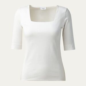Bergdorf Goodman Akris punto Cotton 1/2-Sleeve
Square-Neck Tee
